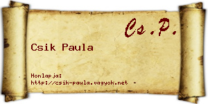 Csik Paula névjegykártya